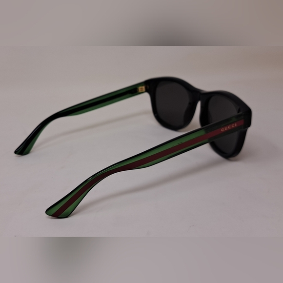 Gucci Men's Sunglasses Black Green Polarized Rectangle GG0003S 52mm 52-21-145 - Picture 16 of 16